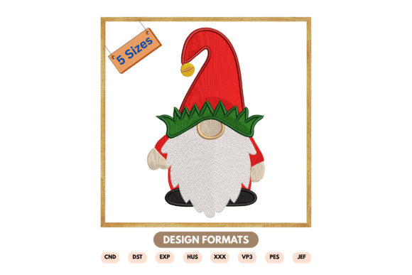 Christmas Elf Gnome Embroidery Design
