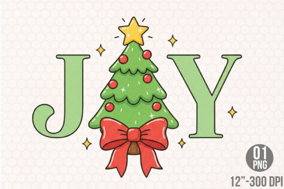Christmas Tree Joy Embroidery Design