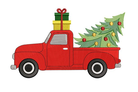 Christmas Truck Embroidery