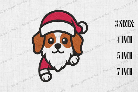 Cute Santa Dog Peeking
