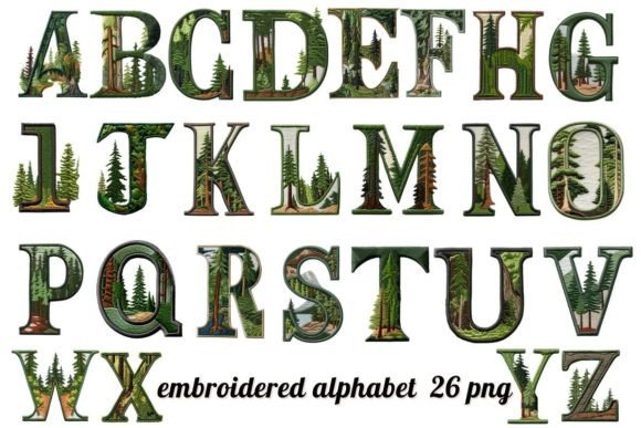 Faux Embroidery Alphabet Set