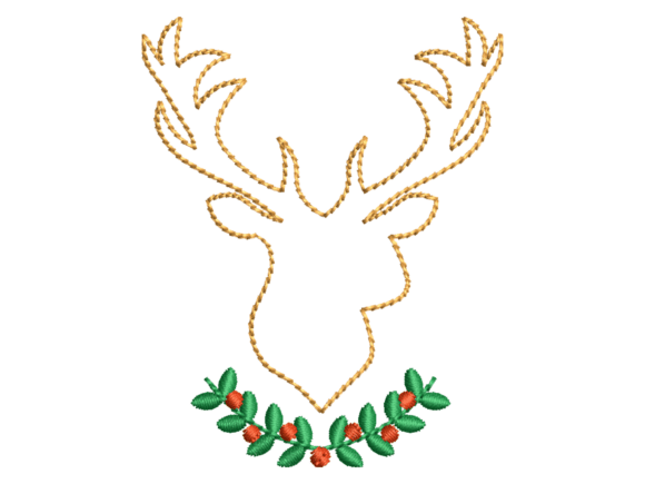 Minimal Deer Antler Embroidery